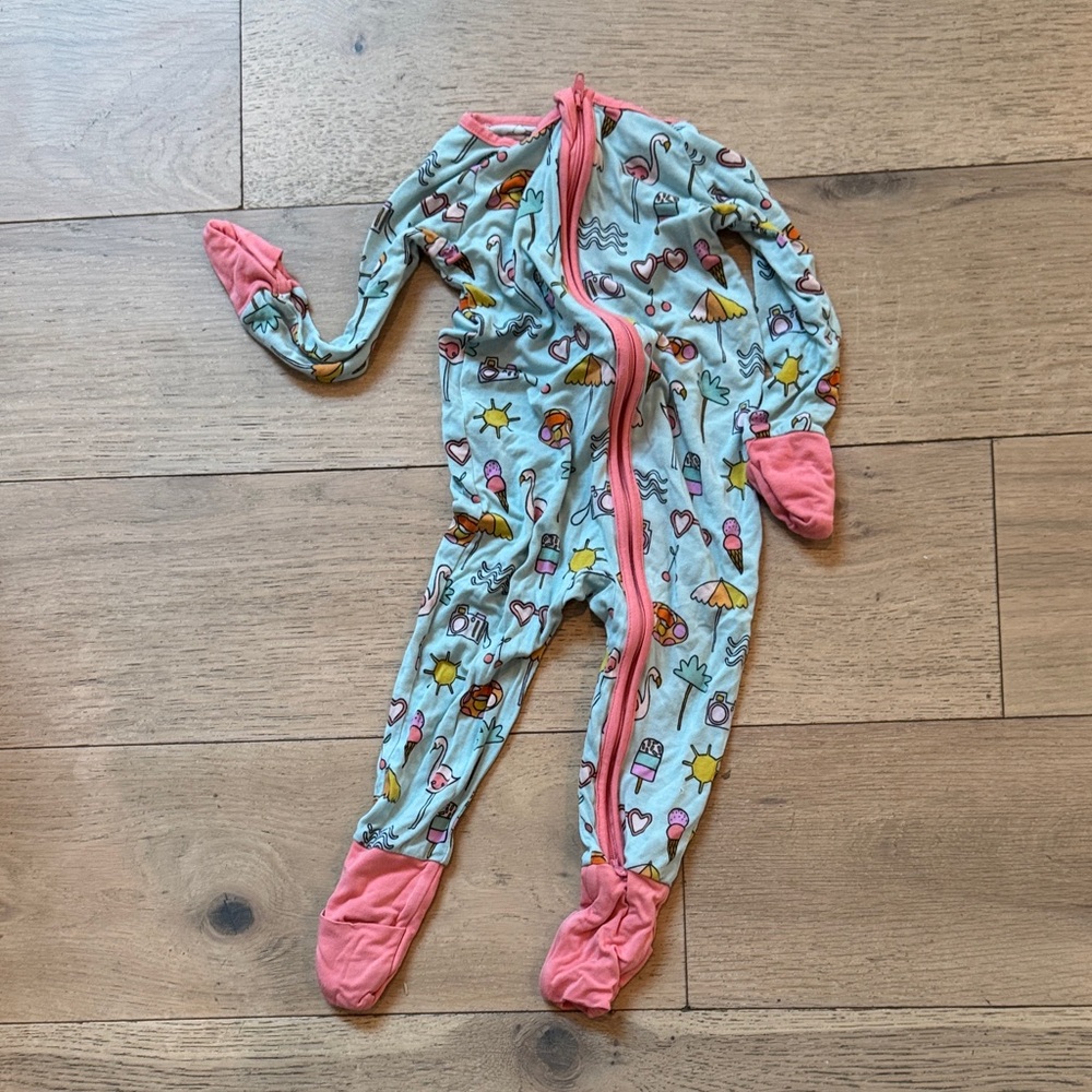Little Sleepies 6-12 mo Colorful Kids Footie Pajamas with Playful Print